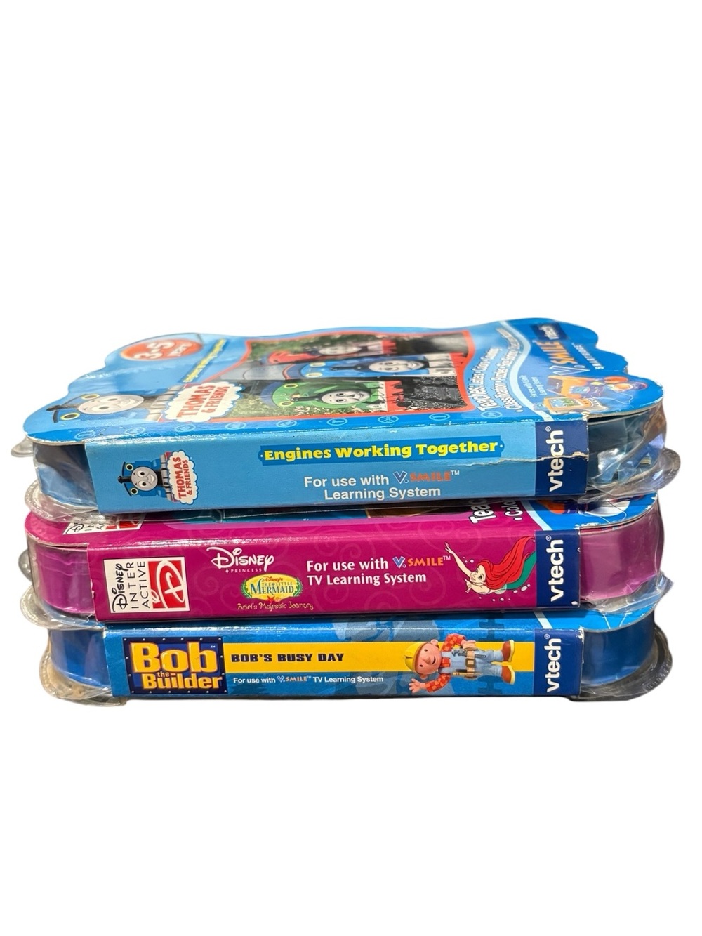 Vtech V. Smile Bob The Builder Little Mermaid & Thomas Train Games